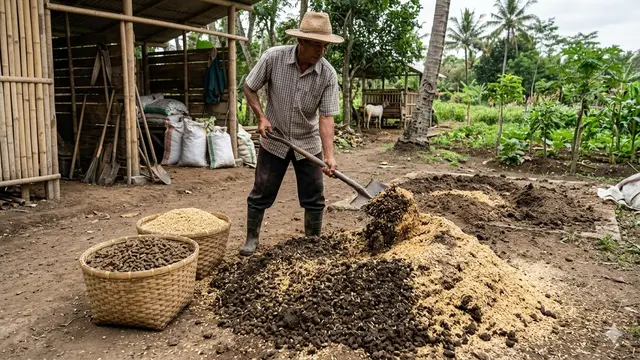 Cara Fermentasi Kohe Kambing (Foto: Gemini AI)