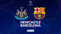 Cover prediksi Newcastle United versus Barcelona di Liga Champions. (Bola.com/Gregah Nurikhsani)