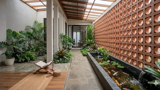 Model Mushola Kecli di Rumah dengan Roster dan Tanaman