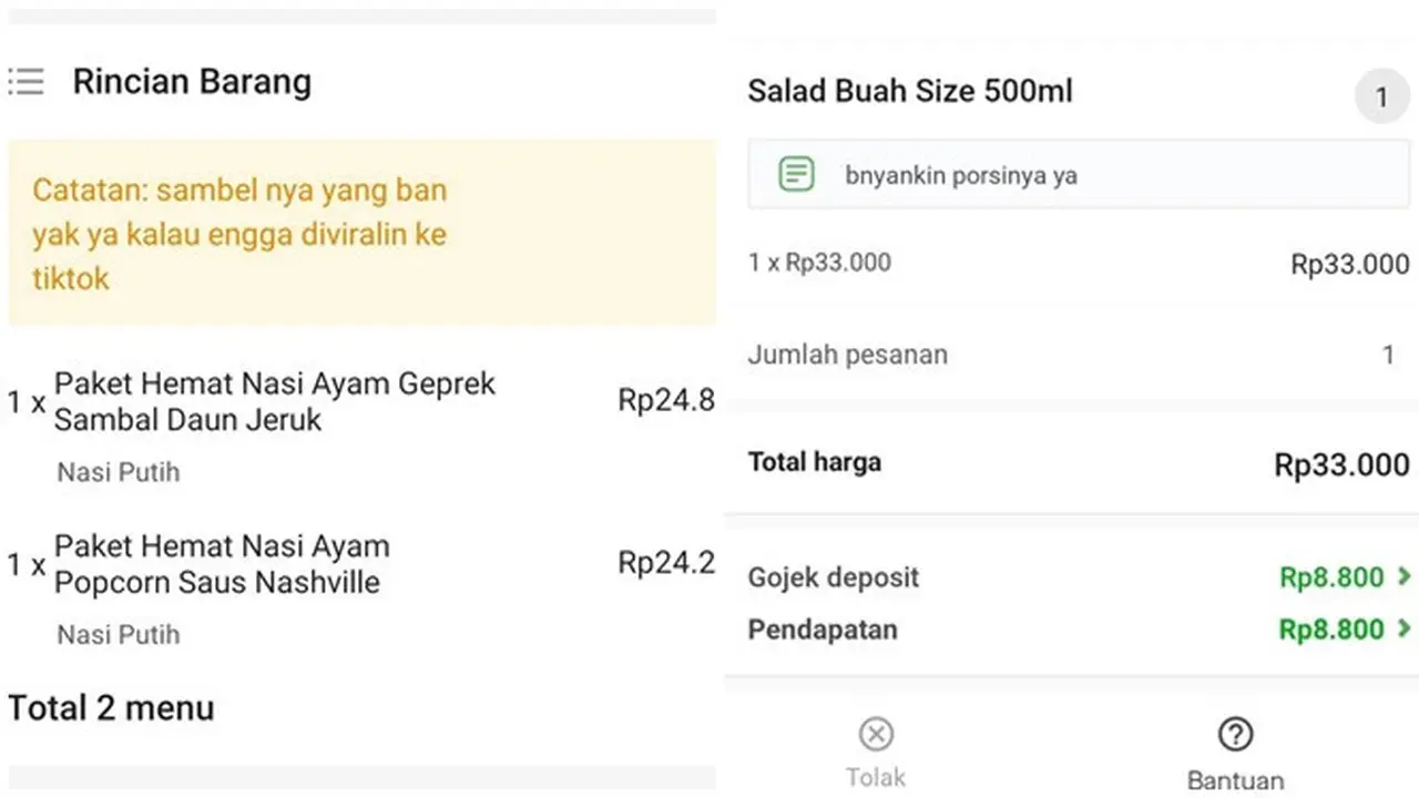 6 Catatan Pelanggan Minta Ekstra Ketika Pesan Makanan Online Ini Bikin Elus Dada