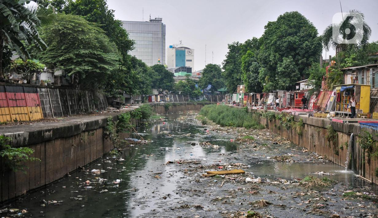 Deretan kandang burung yang didirikan warga di bantaran Kali Ciliwung, Jakarta, Kamis (25/5/2023). (merdeka.com/Iqbal S. Nugroho)