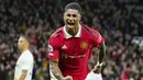 Gol semata wayang yang dicetak Marcus Rashford di babak pertama sudah cukup untuk membawa Setan Merah meraup poin penuh dari pertandingan kali ini. (AP/Jon Super)