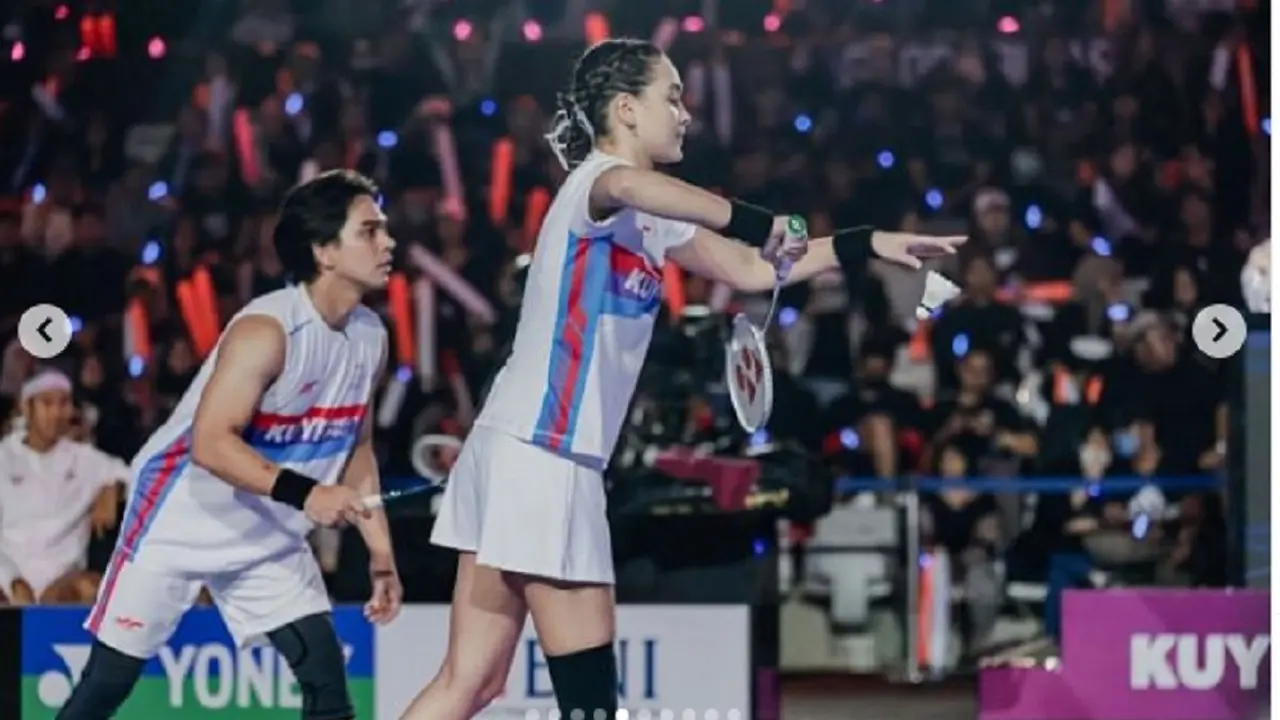 6 Potret Rangga Azof dan Caitlin Halderman Tampil Serasi Saat Tanding ...