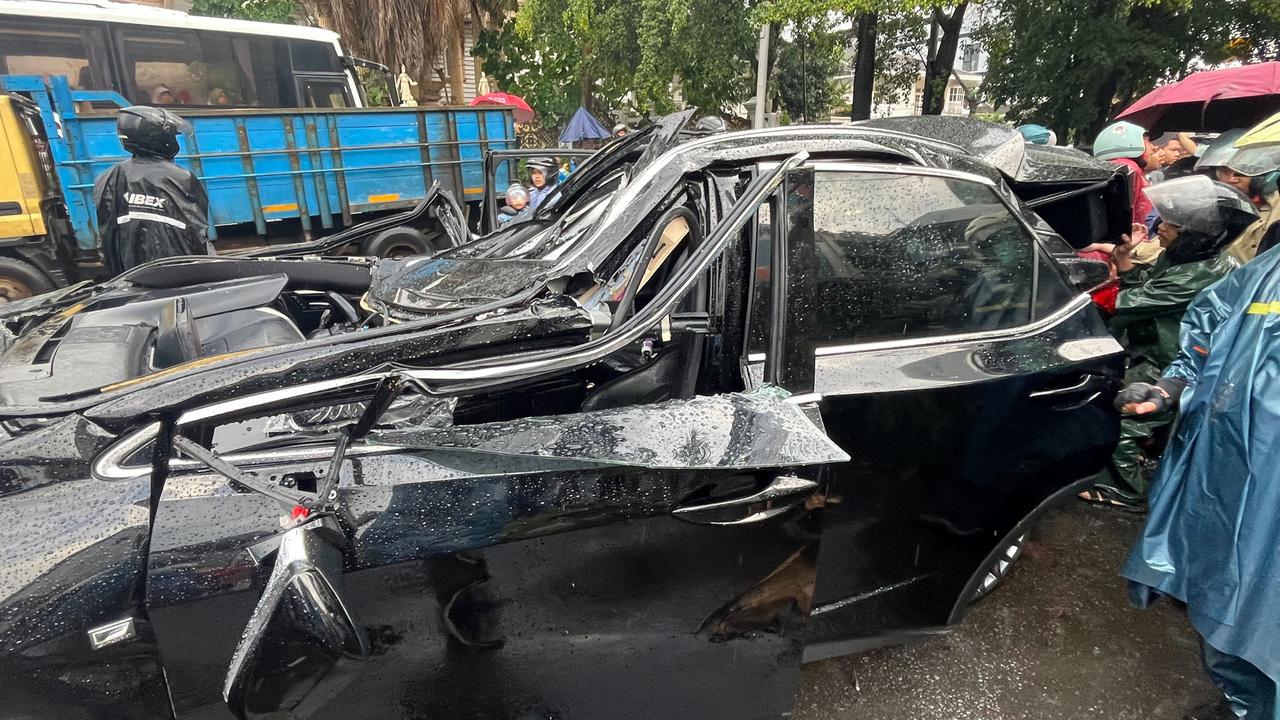 FOTO: Pohon Tumbang Timpa Mobil Mewah di Pondok Indah, Supir Tewas di Tempat