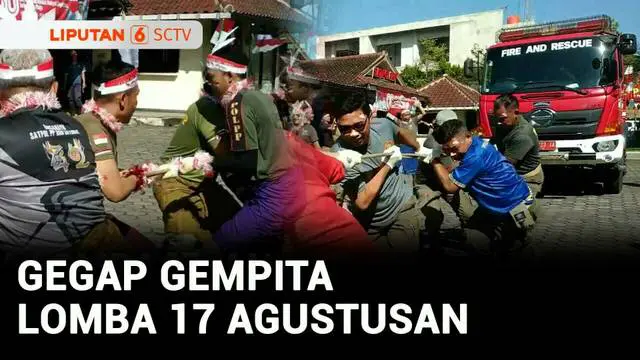 VIDEO: Meriahkan HUT RI, Petugas Pemadam di Banyumas Adu Cepat Tarik Mobil Damkar