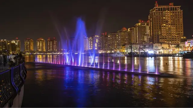 Pemandangan Malam, Pulau Pearl, Qatar