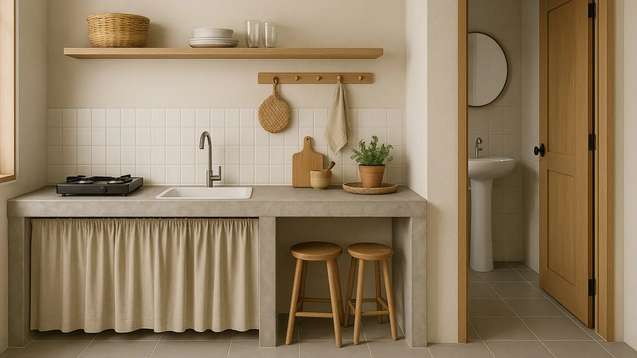 7 Model Dapur Samping Kamar Mandi Minimalis, Desain Praktis tanpa Mengurangi Kenyamanan