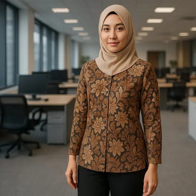 7 Model Atasan Batik Kantoran yang Simpel untuk Wanita Sibuk, Tetap Rapi dan Elegan Sepanjang Hari