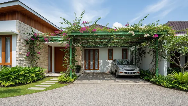 Carport Semi Terbuka yang Tidak Mudah Panas/AI Generated