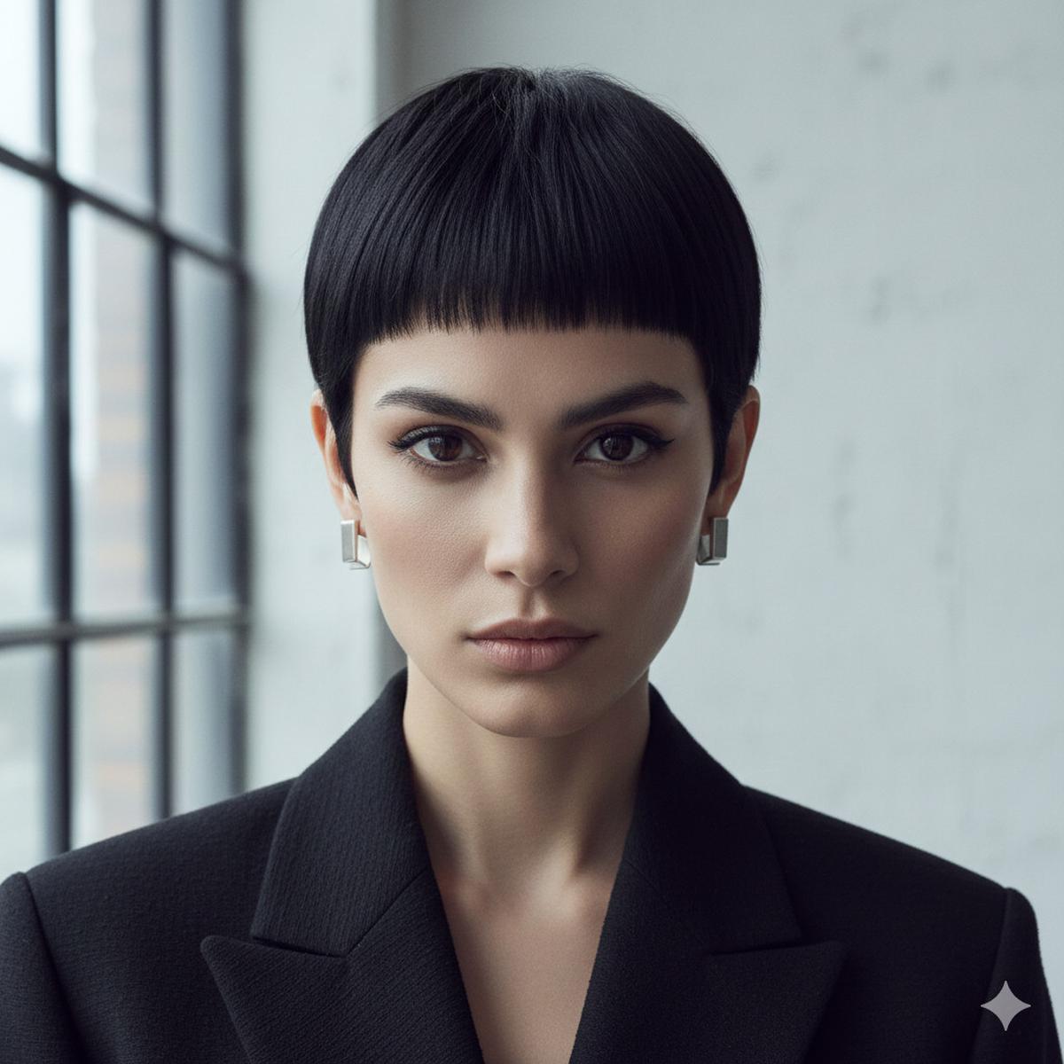 Pixie Cut dengan Micro Bangs