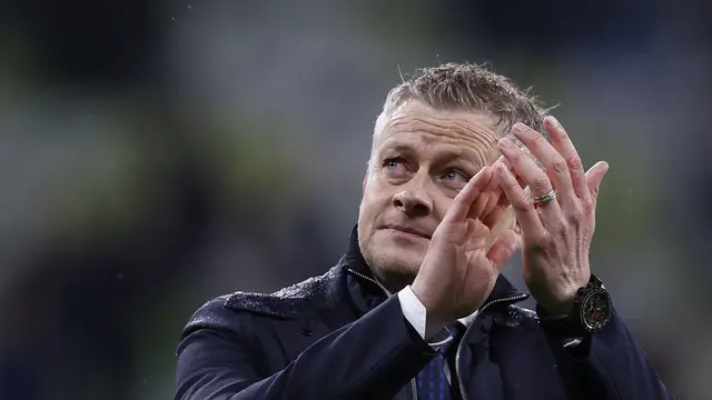 Pelatih Manchester United, Ole Gunnar Solskjaer, setelah timnya gagal menjuarai Liga Europa.