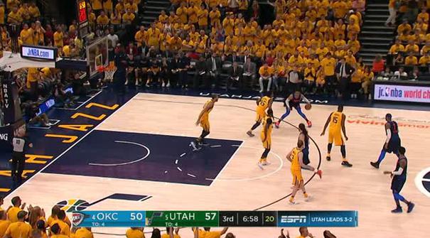 Berita video game recap NBA 2017-2018 antara Utah Jazz melawan Oklahoma City Thunder dengan skor 96-91.