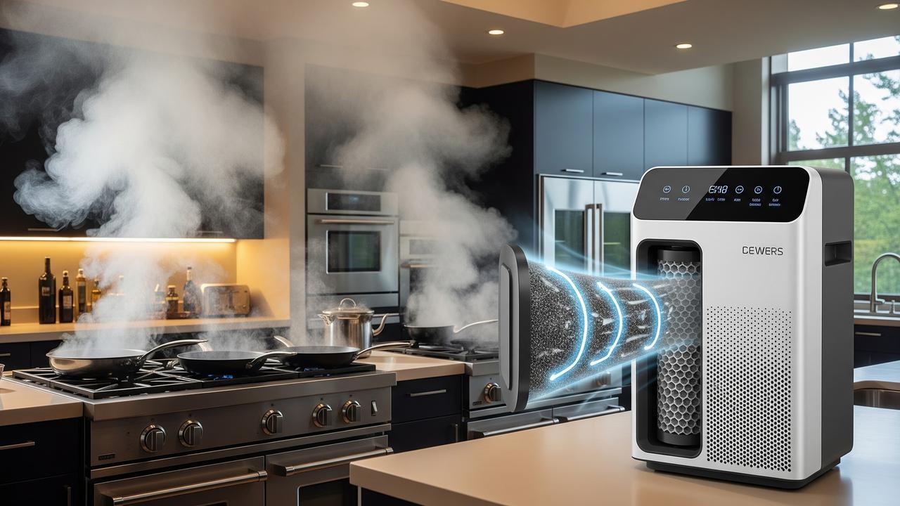Ilustrasi Cara Membuat Ventilasi Dapur Lebih Lancar dengan Air Purifier