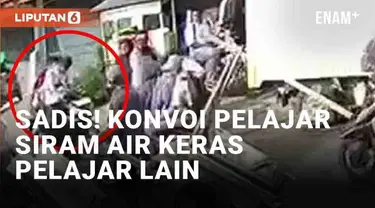 Aksi kriminal oleh sekelompok pelajar terjadi di Pulogadung, Jakarta Timur (8/8/2023). Konvoi pelajar bermotor tiba-tiba menyiram air keras ke pelajar lain. Detik-detik penyiraman tersebut terekam CCTV pada sore hari.