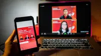 Konferensi pers virtual mengenai pengumuman pemenang dari Digihackaction yang digelar Telkomsel. (Foto Ist.)