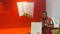 Sekjen PDIP Hasto Kristiyanto dalam peluncuran bukum miliknya berjudul Suara Kebangsaan (Foto: Radityo Priyasmoro/Liputan6.com)