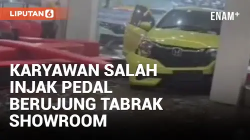 VIDEO: OB Salah Injak Pedal Gas, Showroom di Palembang Rusak Tertabrak Mobil