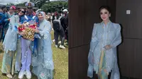 6 Potret Dewi Perssik dengan Kebaya Brokat Biru Muda saat Hadiri Wisuda Taruna di Magelang, Elegan dan Anggun
