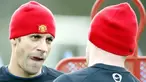 Manchester United's English defender Rio Ferdinand takes part in a training session at the Carrington training ground in Manchester on March 10, 2009. AFP PHOTO/PAUL ELLIS 