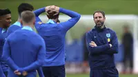 Pelatih Gareth Southgate sudah mengkonfirmasi 25 nama pemain Inggris untuk melakoni laga melawan Malta dan juga Makedonia Utara, dalam lanjutan Kualifikasi Euro 2024. (Simon Marper/PA via AP)