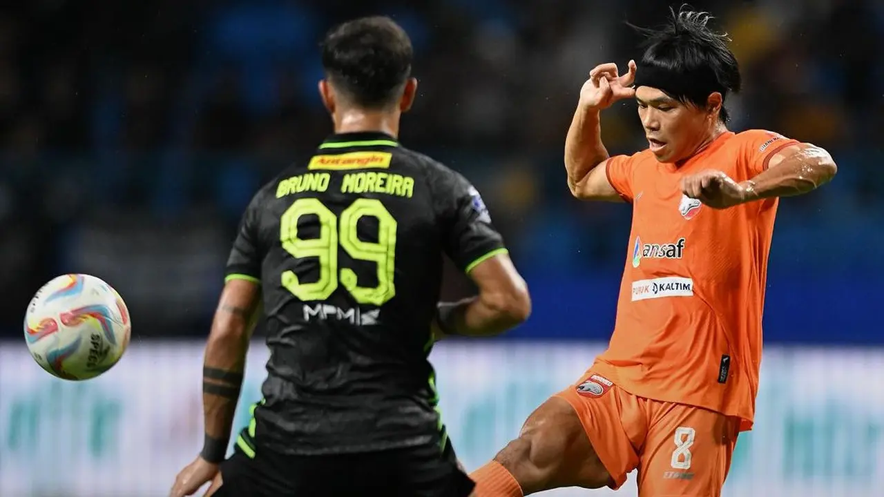 Borneo FC Vs Persebaya Surabaya di BRI Liga 1 2023/2024.