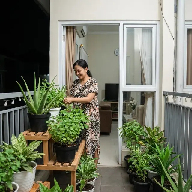 Tanaman Lidah Buaya di Halaman Rumah Kecil.
