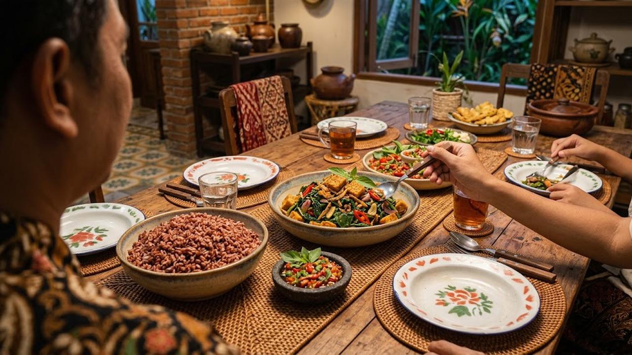 Daun Pepaya Muda Tumis Tempe dan Teri