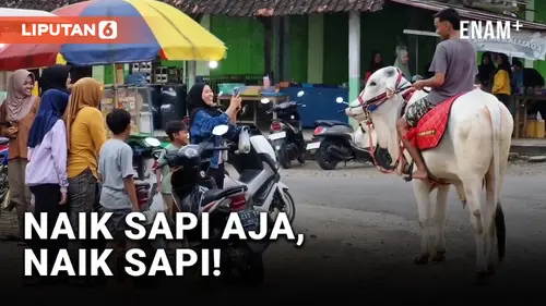  Beda dari yang Lain, Pemuda di Ponorogo Beli Takjil Naik Sapi!