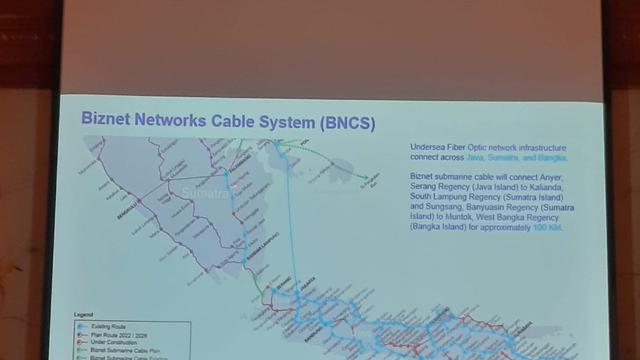 Proses pembangunan jaringan kabel Fiber Optic bawah laut Biznet yang akan menghubungkan antara Pulau Jawa, Sumatra dan Bangka, dengan nama Biznet Submarine Cable System (BNCS) (Liputan6.com/Camelia)