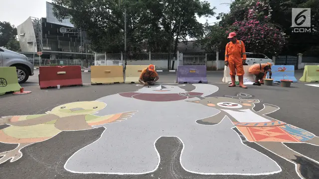 Logo Raksasa Asian Games 2018 Hiasi Simpang Tugu Proklamasi