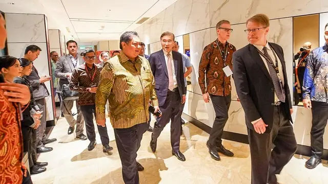 Menteri Koordinator Bidang Perekonomian Airlangga Hartarto dalam 11th US-Indonesia Investment Summit pada Selasa (24/10/2023). (Dok Kemenko Perekonomian)