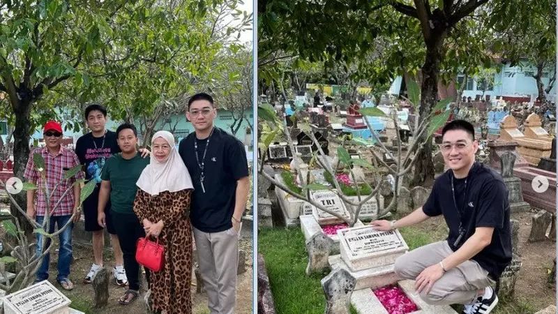 Ifan Seventeen nyekar ke Makam Dylan Sahara di Ponorogo (foto: Instagram ivanseventeen)