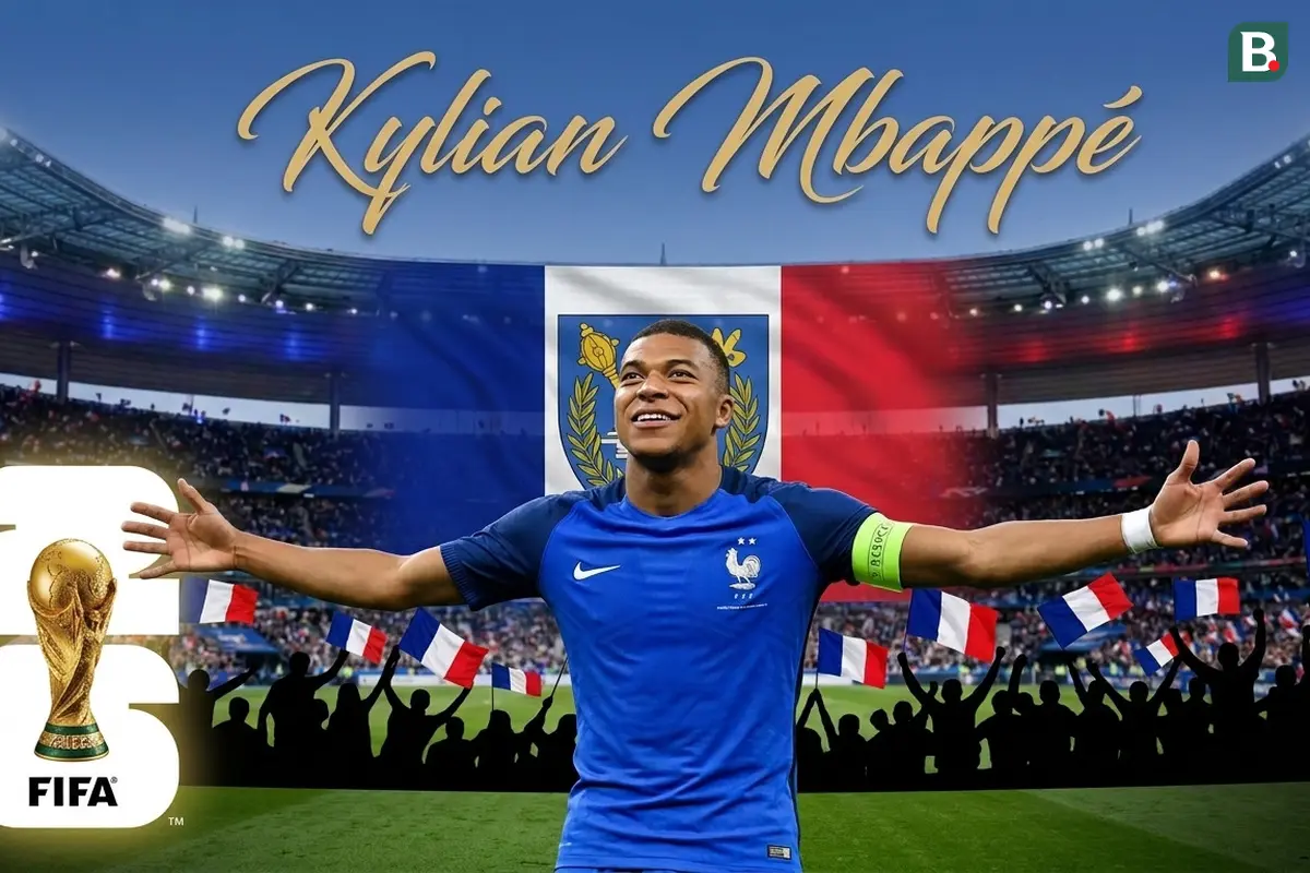 Ilustrasi Kylian Mbappe di Timnas Prancis. (Bola.com/AFP/Gemini)