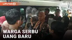 Layanan penukaran uang baru yang digelar Bank Indonesia (BI) di Kantor Kecamatan Karanglewas, Banyumas, Jawa Tengah, diserbu warga. Warga rela jauh-jauh datang dan antre untuk mendapatkan uang pecahan baru.