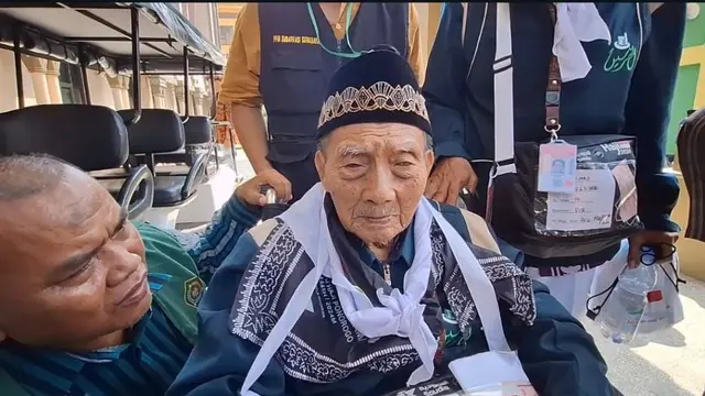 Hardjo Mislan atau Mbah Miskan menjadi calon tertua tahun ini. (Foto: Kemenag Jatim)
