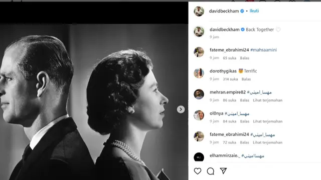 Unggahan foto Prince Phillip dan Ratu Elizabeth muda di Instagram @davidbeckham