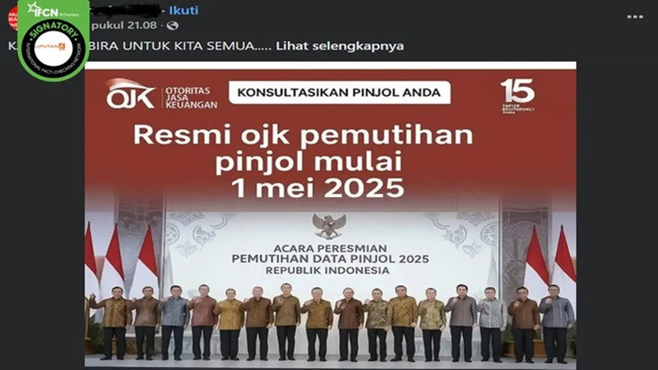 Gambar tangkapan layar salah satu hoaks yang beredar di media sosial