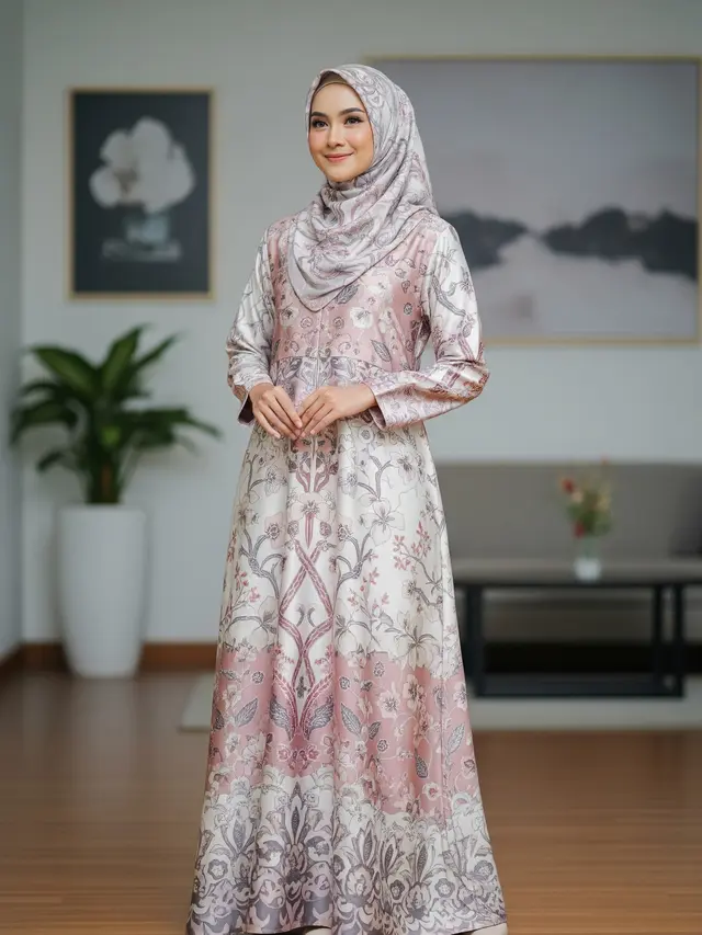 9 Model Gamis Silk Motif Terbaru 2026, Tampil Anggun dan Mewah