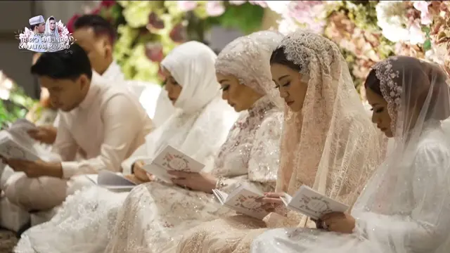 Momen pengajian sebelum pernikahan Thariq Halilintar dan Aaliyah Massaid berlangsung pada Sabtu (20/7/2024).