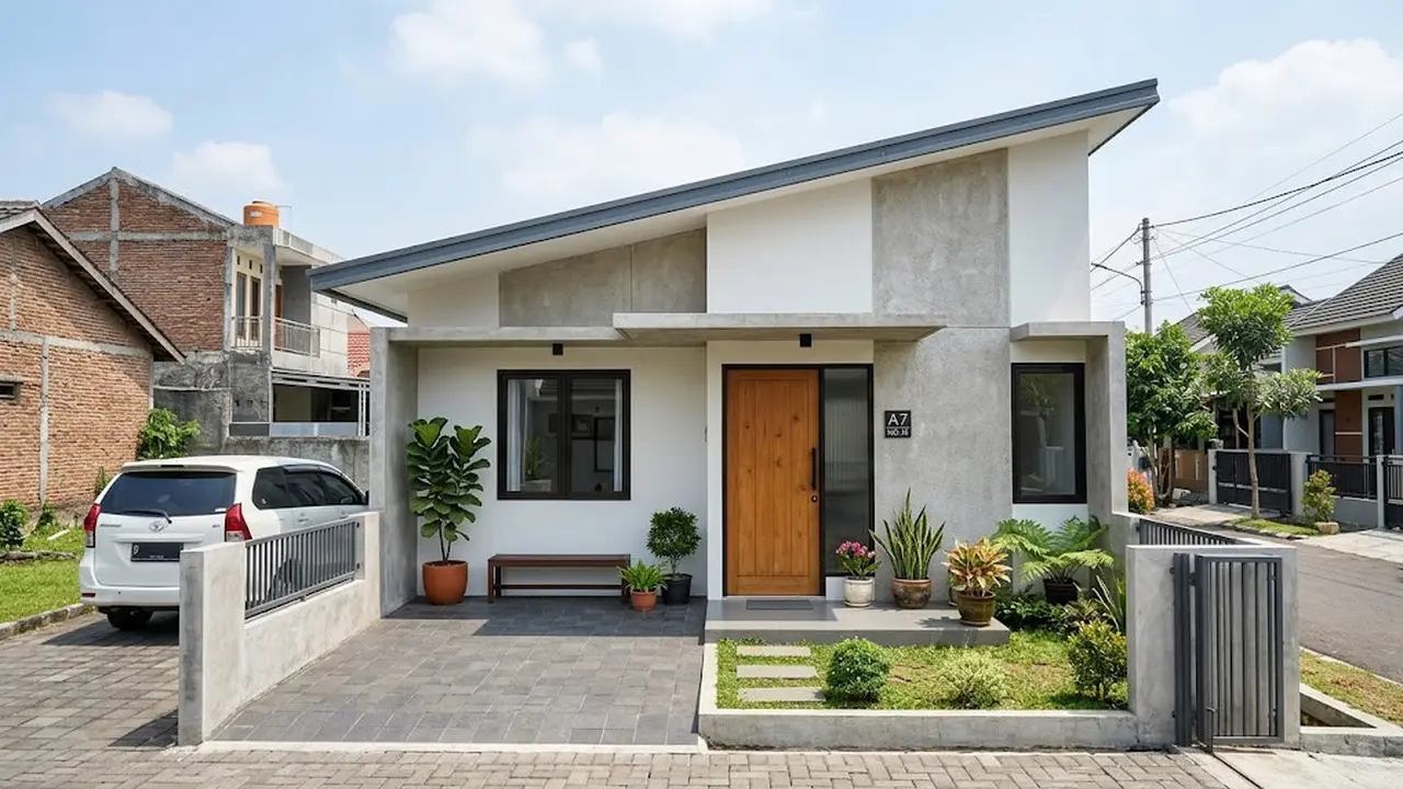 Desain Rumah Minimalis dengan Atap Miring