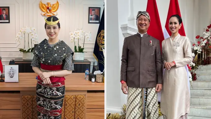 Adu Gaya Keren Angela Tanoesoedibjo dan Loemongga Haoemasan Kenakan Sepatu Kembaran di Perayaan HUT ke-77 RI