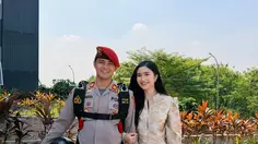 Febby Rastanty Dampingi Suami Rayakan HUT ke-80 Polri, Tenteng Tas Rp 35 Jutaan