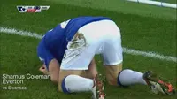 Video highlights tendangan Seamus Coleman yang gagal pada saat injury time saat melawan Swansea membuat Everton mengalami kekalahan.