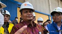 Direktur Supply Chain dan Pelayanan Publik Bulog Mokhamad Suyamto, usai cek stok beras di Gudang Bulog Kanwil DKI Banten, Kelapa Gading Barat, Jakarta Utara, Jumat (13/1/2023).