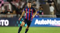 Bek Barcelona Andreas Christensen&nbsp;dalam pertandingan persahabatan pramusim melawan Inter Miami CF di DRV PNK Stadium, 19 Juli 2022. (foto: Michael Reaves/Getty Imagees/AFP)