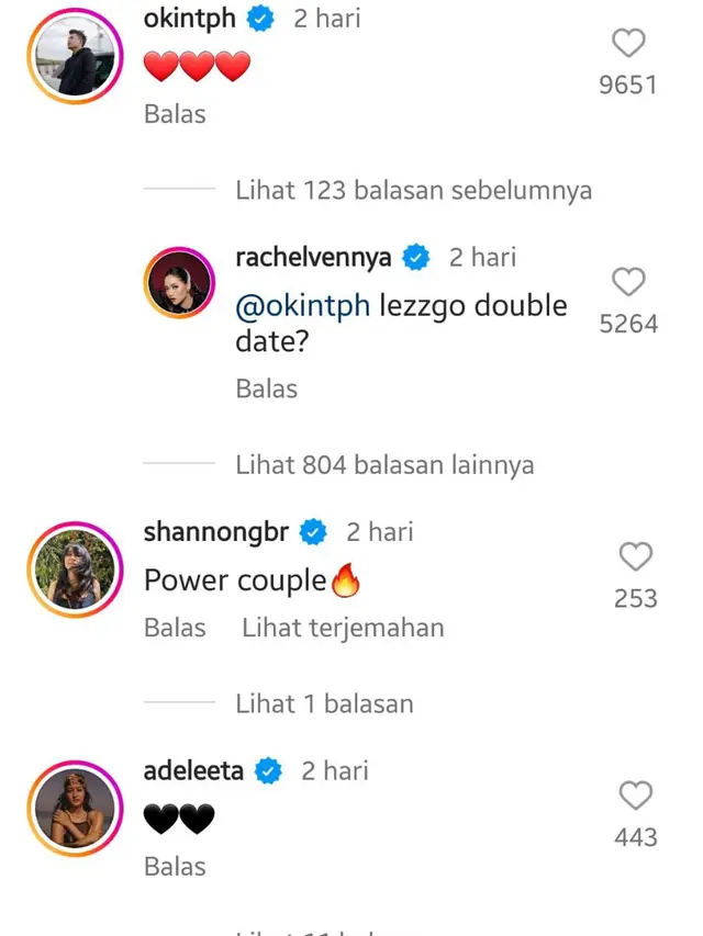 Rachel Vennya Berbalas Komentar dengan Niko Al Hakim di Instagram