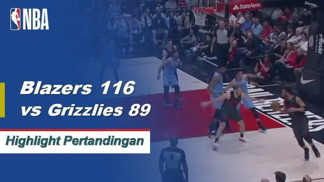 Cuplikan Pertandingan NBA : Blazers 116 vs Grizzlies 89