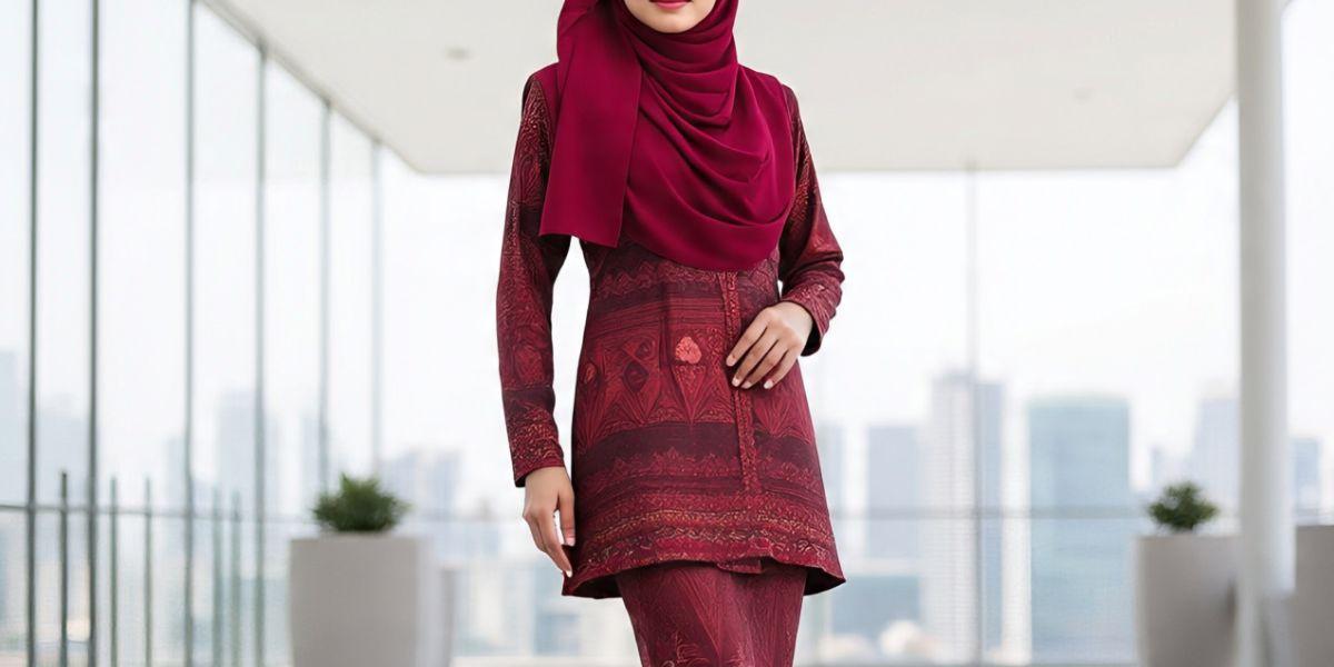 Ilustrasi Model Busana Muslimah 1 Warna yang Lagi Tren