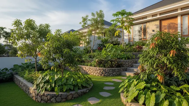 Desain Kebun Buah Campur Tanaman Hias di Halaman Depan Rumah/Gemini AI