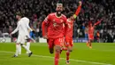 Pemain Bayern Muenchen Maxim Choupo-Moting merayakan gol yang kemudian dianulir saat melawan Paris Saint-Germain (PSG) pada pertandingan sepak bola leg kedua babak 16 besar Liga Champions di Allianz Arena, Munich, Jerman, 8 Maret 2023. Bayern Muenchen sukses mendepak PSG dengan agregat 3-0. (AP Photo/Matthias Schrader)